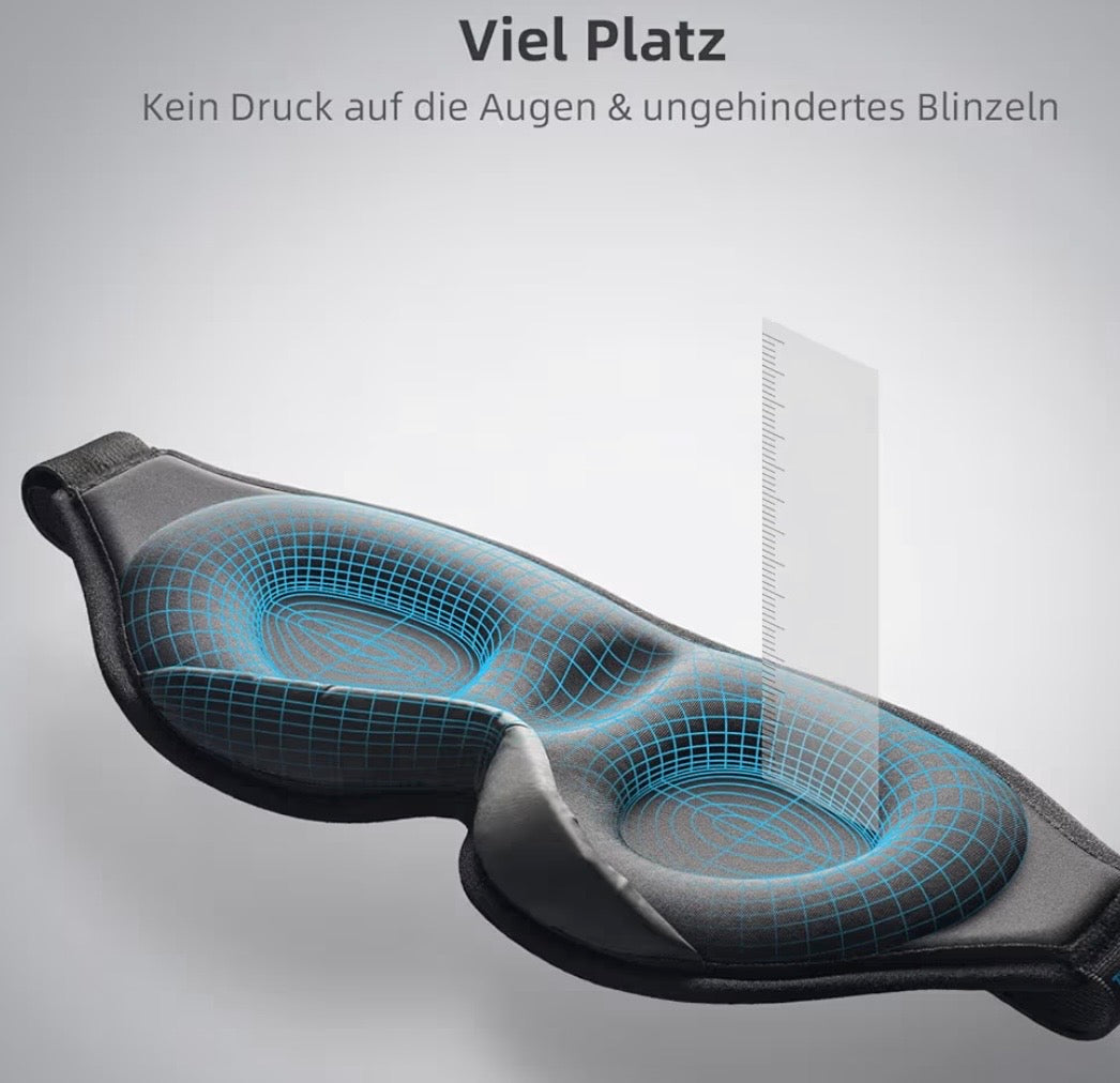 SleepAura™ Pro – Ergonomische 3D Schlafmaske mit 100% Verdunklung & ultraweicher Eisseide