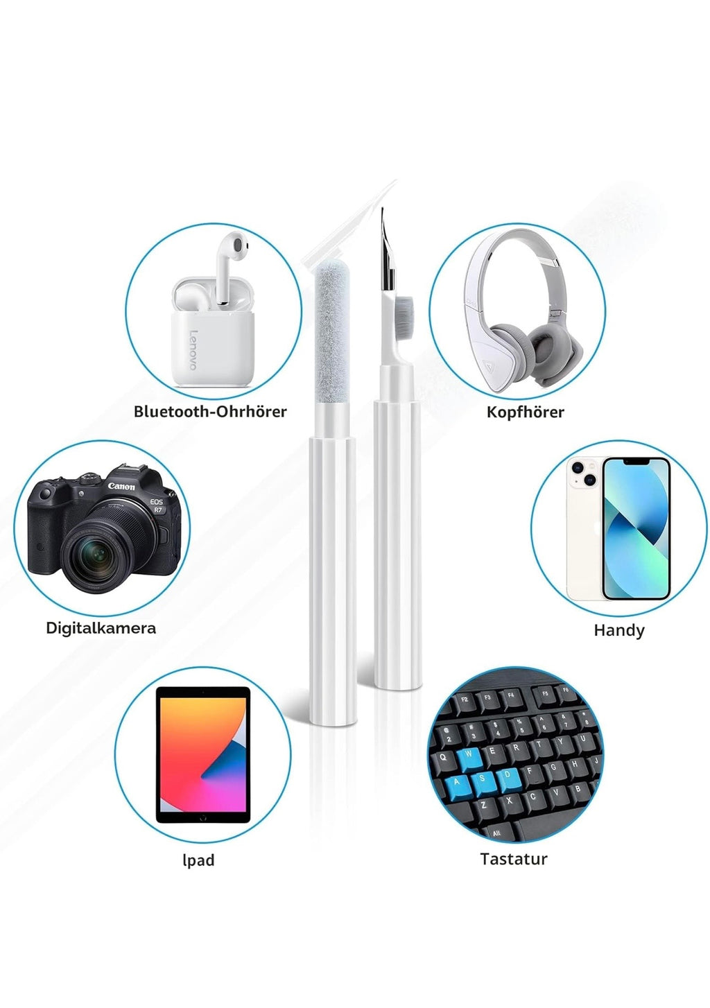 CleanPod™ Pro – Multifunktionales Reinigungsset für AirPods, Kopfhörer, Tastaturen & Ladecases