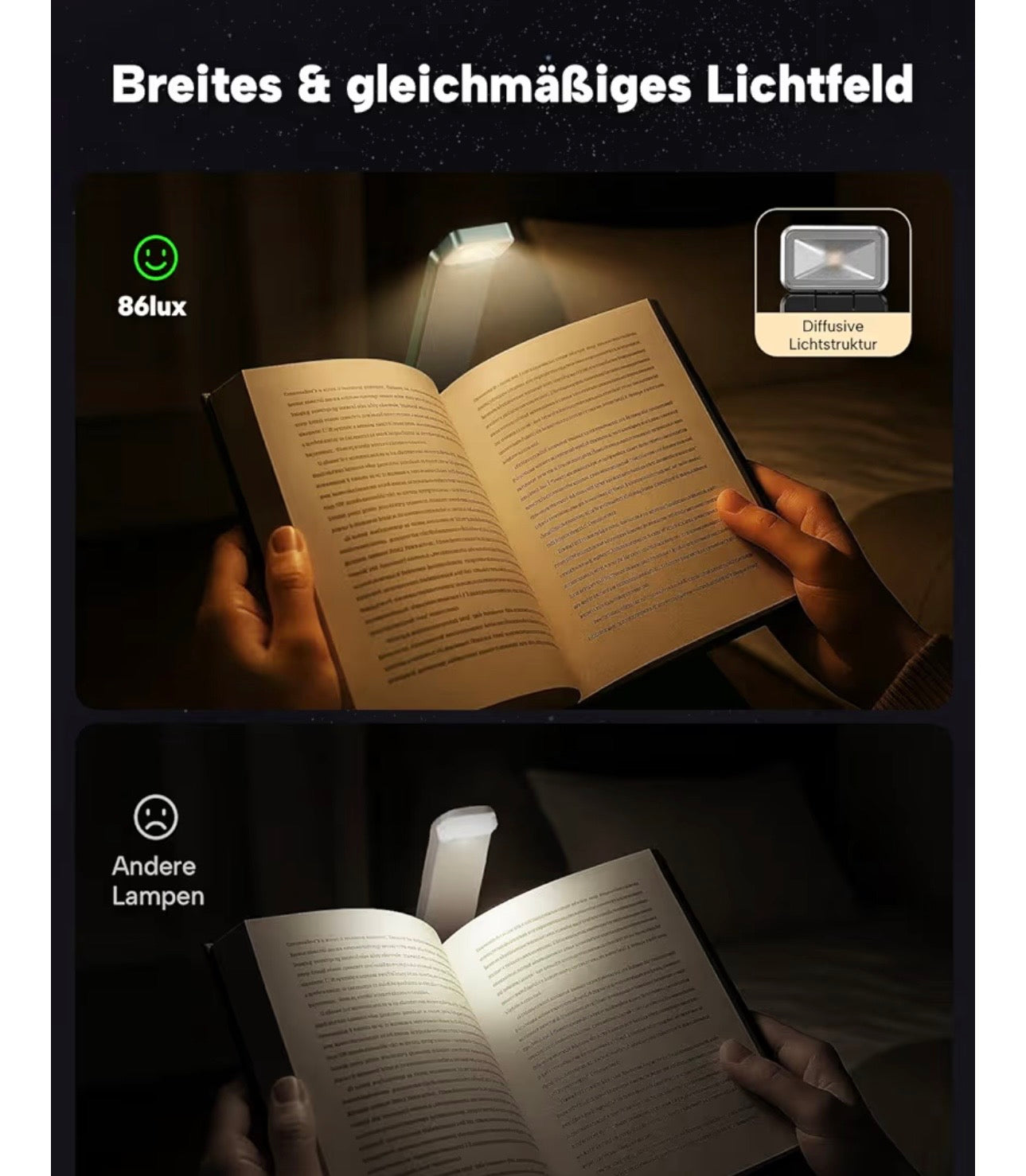ReadGlow™ – Flexible LED Leselampe für Bücher, Bett & nächtliches Lesen