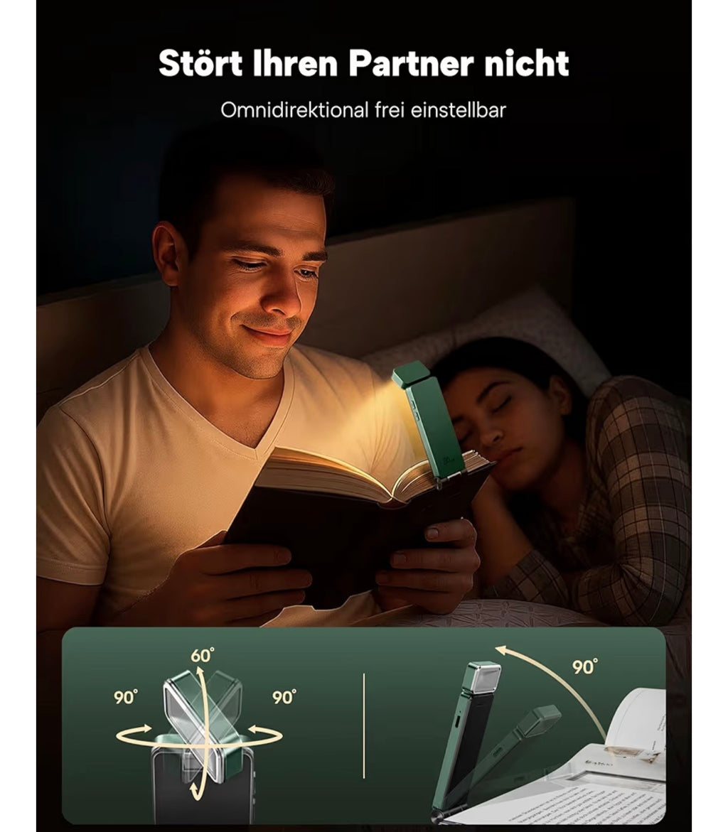 ReadGlow™ – Flexible LED Leselampe für Bücher, Bett & nächtliches Lesen