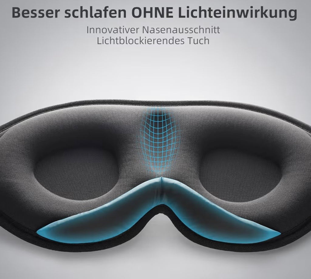 SleepAura™ Pro – Ergonomische 3D Schlafmaske mit 100% Verdunklung & ultraweicher Eisseide