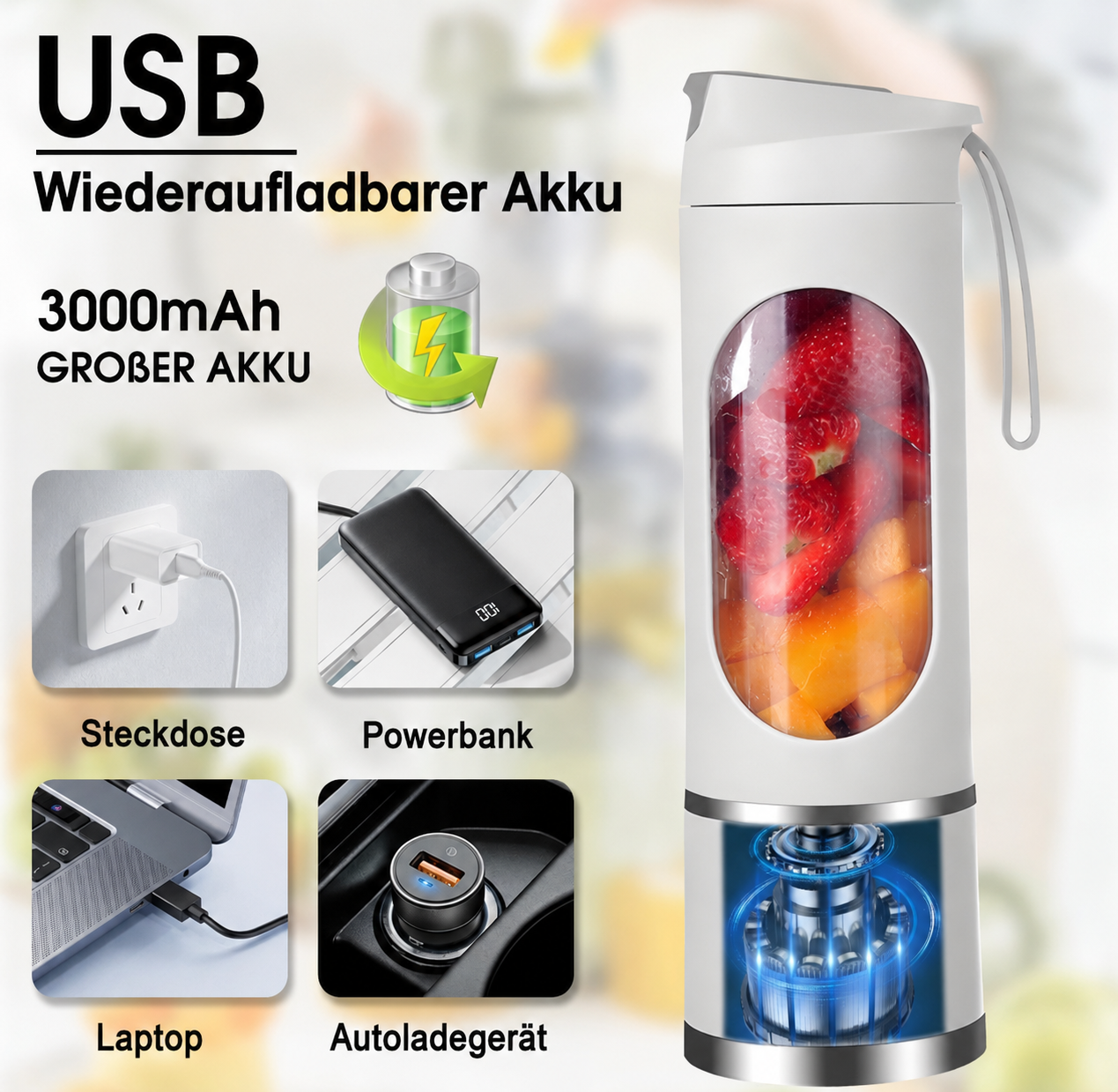 BlendGo Pro – Der tragbare Smoothie Mixer für unterwegs