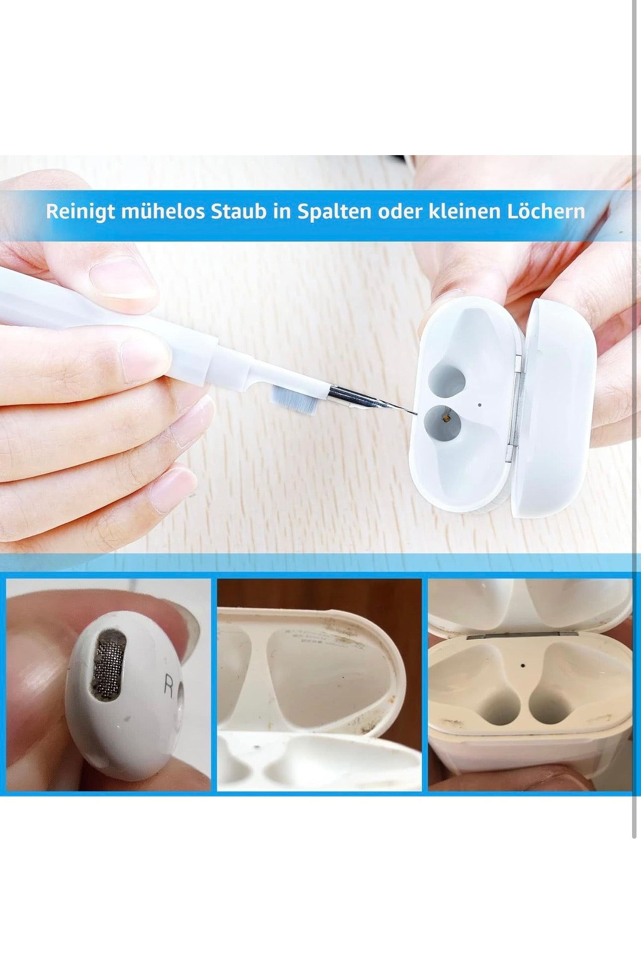 CleanPod™ Pro – Multifunktionales Reinigungsset für AirPods, Kopfhörer, Tastaturen & Ladecases