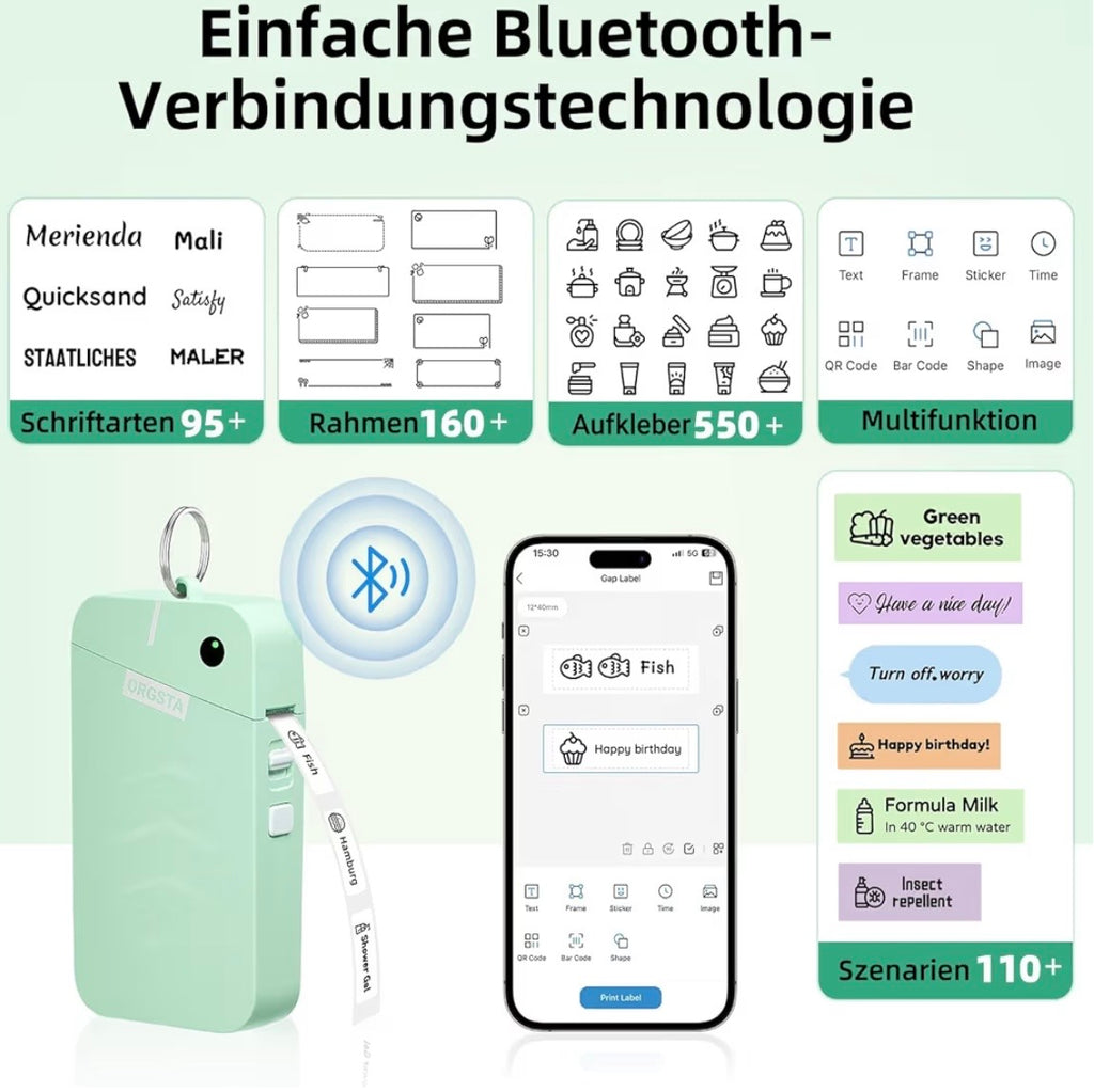 LabelPro™ – Kabelloser Mini Label Printer für Schule, Küche, Office & Reisen
