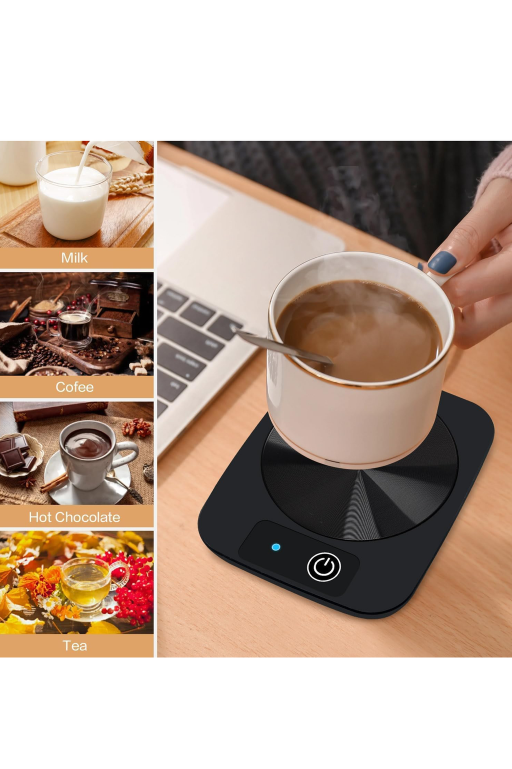 WarmCup™ – Chauffe-tasse Premium pour le bureau, le télétravail et des pauses café relaxantes