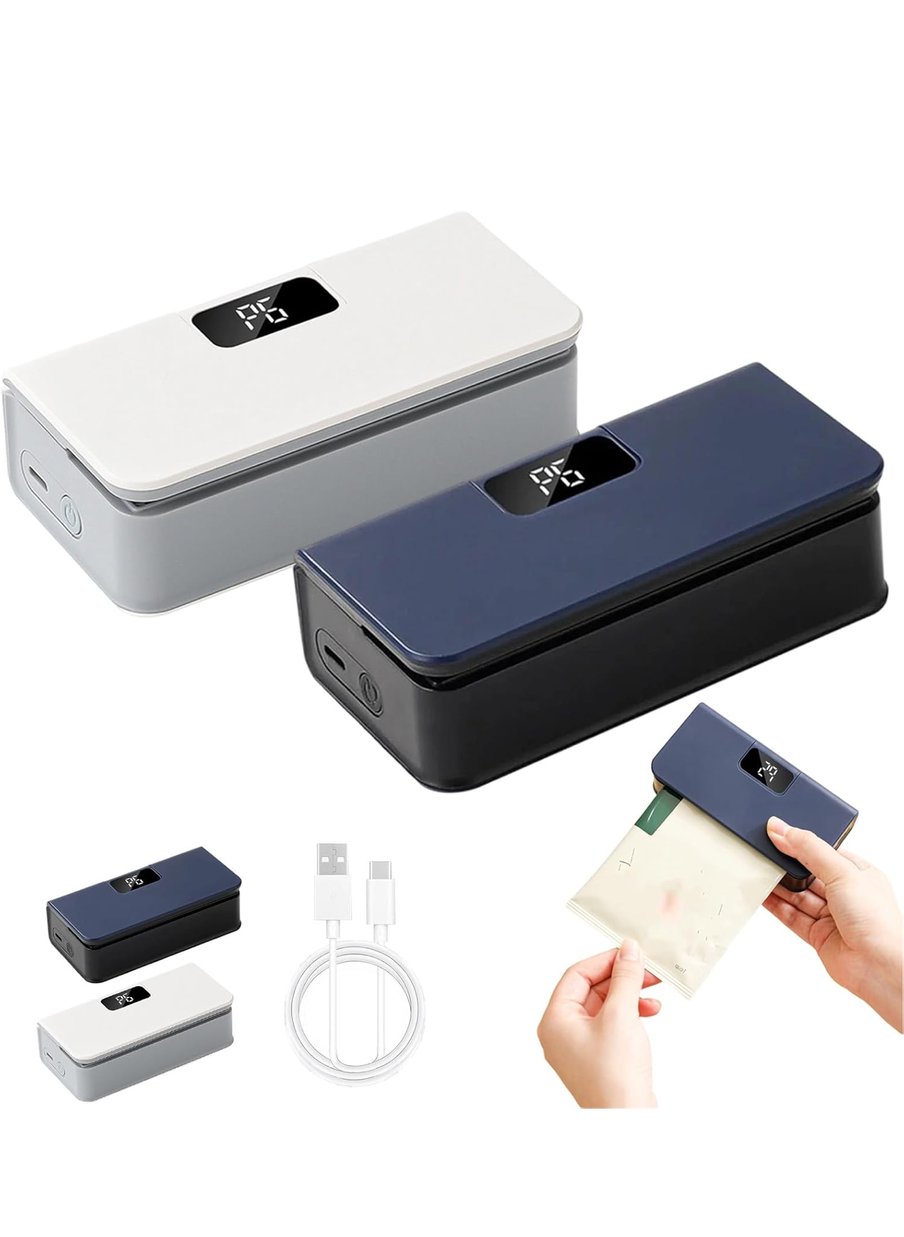 SealPro™ Mini – Wiederaufladbarer Heat Sealer mit Cutter für Lebensmittelbeutel & Frischeversiegelung