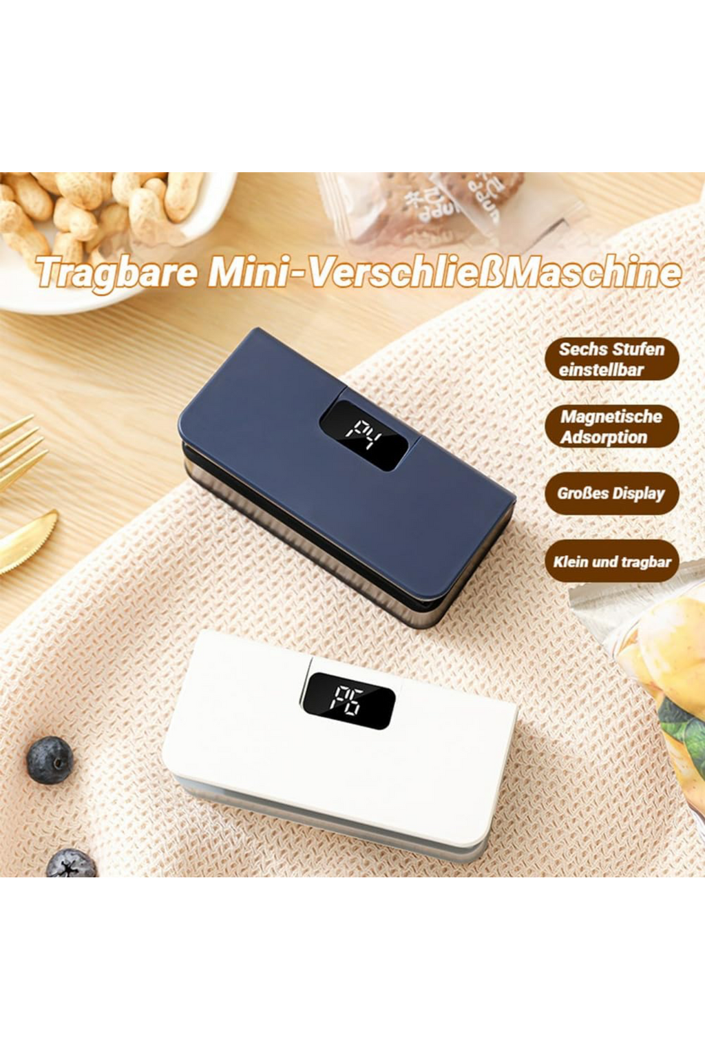 SealPro™ Mini – Soudeuse thermique rechargeable avec coupe-sacs pour sacs alimentaires et fermeture hermétique