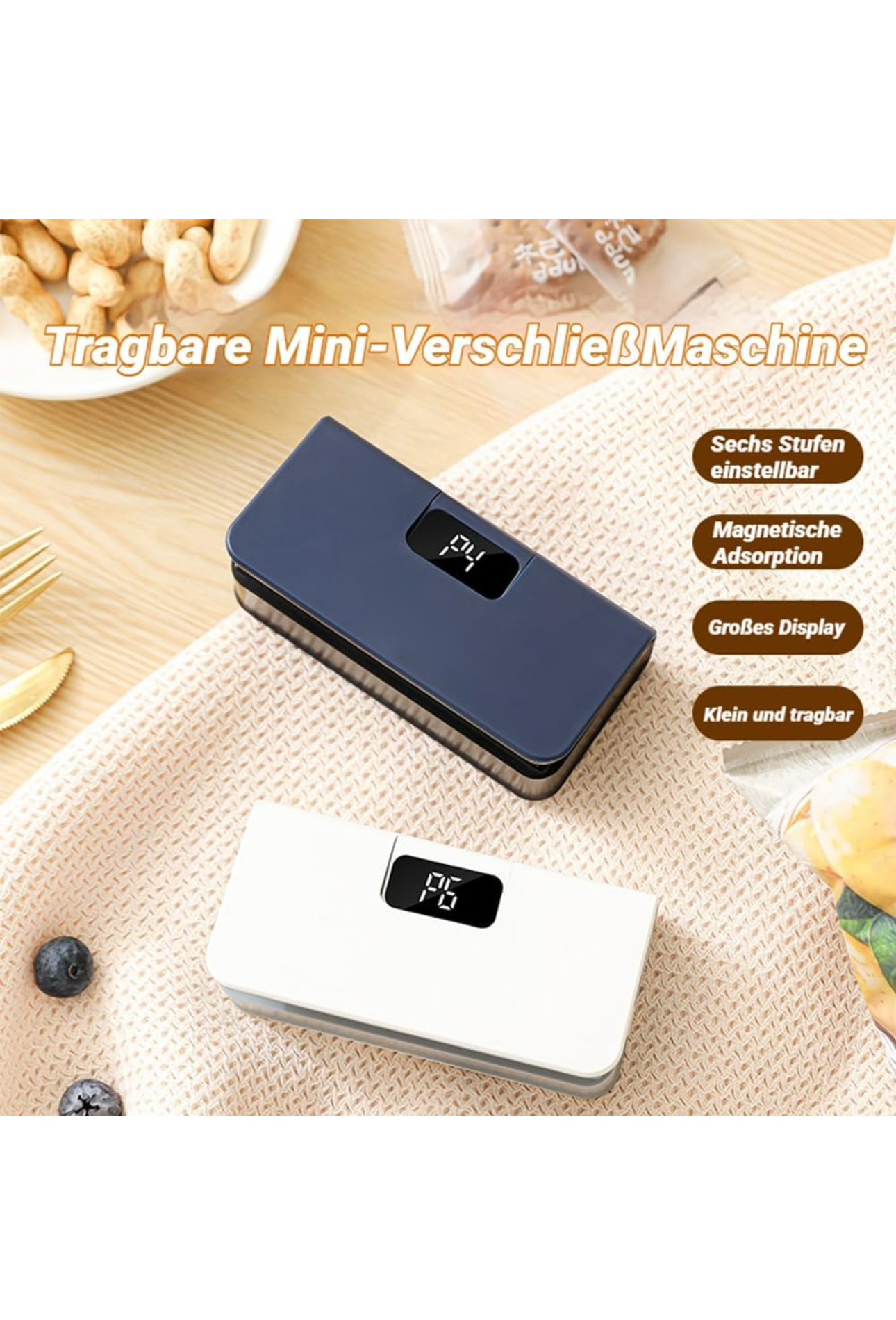 SealPro™ Mini – Wiederaufladbarer Heat Sealer mit Cutter für Lebensmittelbeutel & Frischeversiegelung