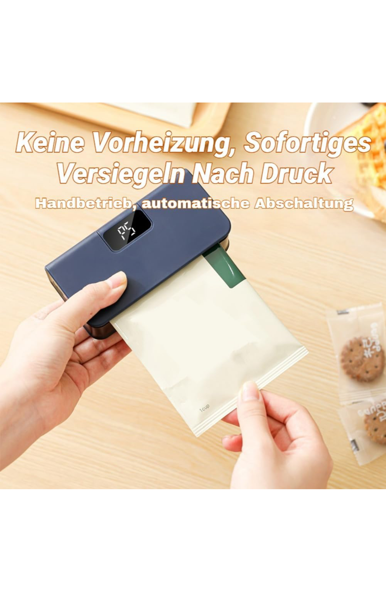 SealPro™ Mini – Wiederaufladbarer Heat Sealer mit Cutter für Lebensmittelbeutel & Frischeversiegelung