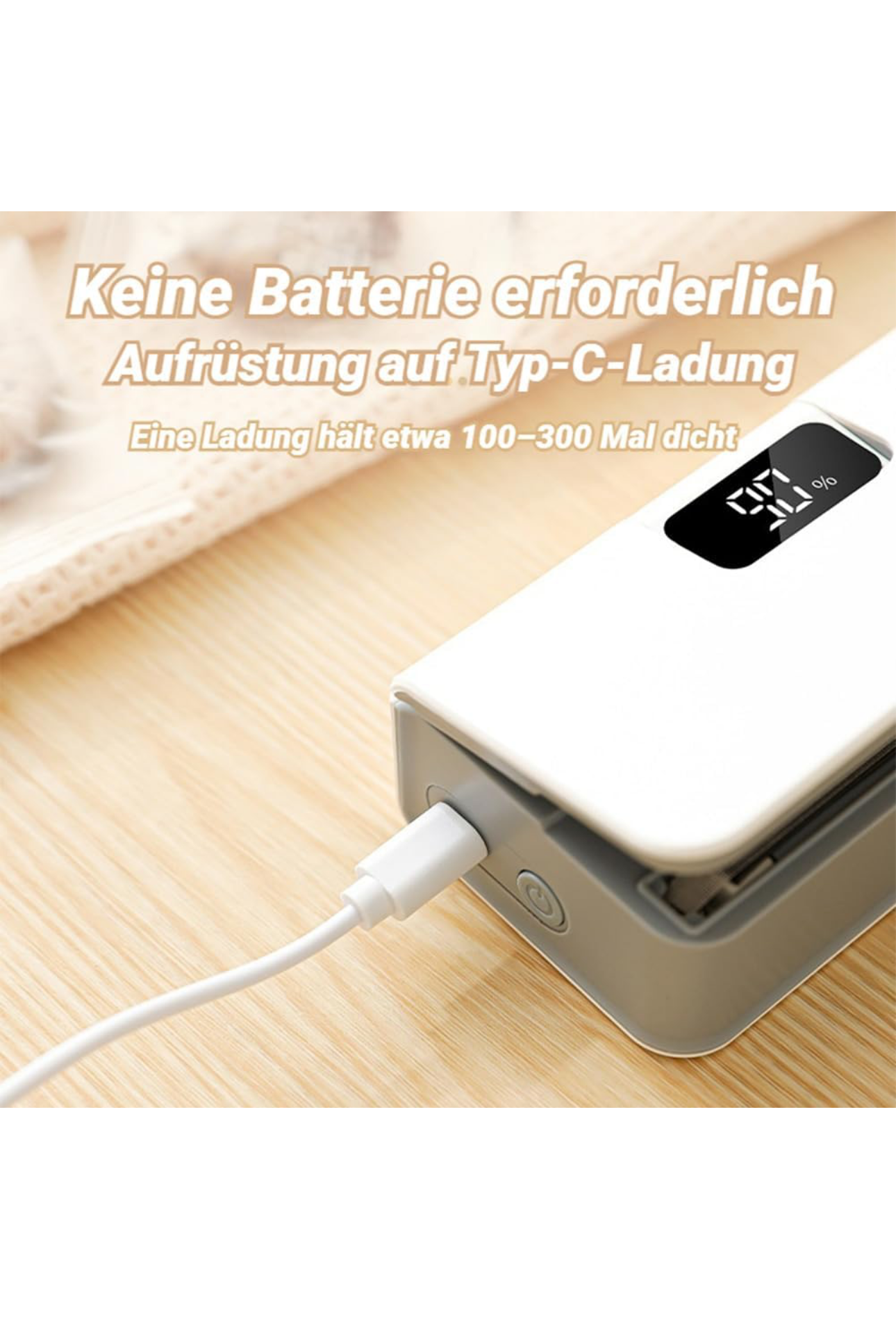 SealPro™ Mini – Wiederaufladbarer Heat Sealer mit Cutter für Lebensmittelbeutel & Frischeversiegelung