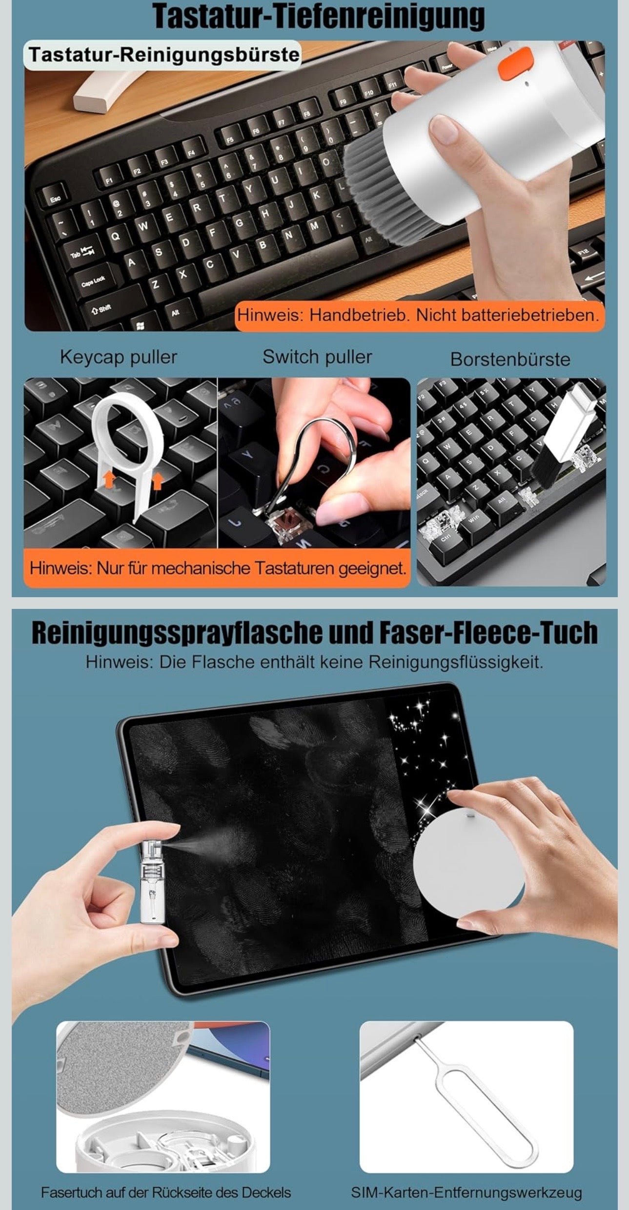 Multifunktionales 20-in-1 Reinigungsset – Profi Cleaning Kit für Tastatur, AirPods, Laptop, Smartphone & Kamera